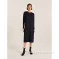 Breathable Long V-Neck Knitted Dress Autumn Sweaters